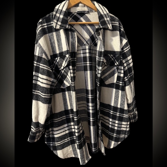 Black Tape Plaid_ Trendy Jacket - Picture 2 of 5